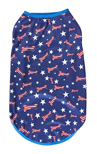 Bone American Star 4. Juli Hunde-T-Shirts, Baumwolle, gestreift, Größe XL, 50,8 cm Rückenlänge von Lanyarco