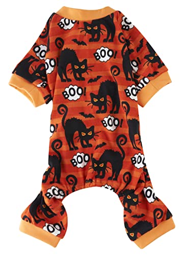 Boo Bats Halloween-Hunde-Pyjama, Kleidung, Haustier-Kostüm für kleine Hunde, Einteiler, PJS für Haustiere, Rückenlänge 30,5 cm von Lanyarco