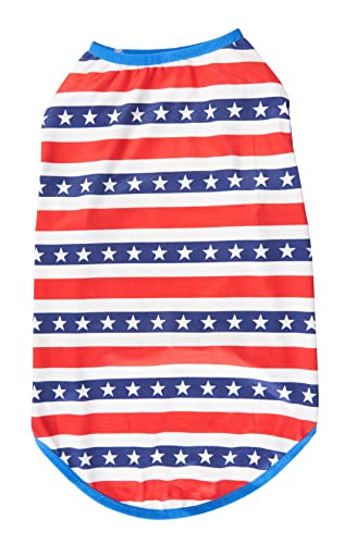 Hunde-T-Shirts mit amerikanischer Flagge, Baumwolle, gestreift, 45,7 cm, Rückenlänge von Lanyarco