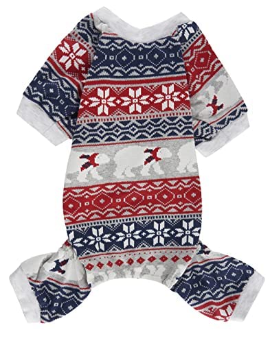 Pyjama-Set für Hunde, Motiv: Bär, Schneeflocke, Rückenlänge 50,8 cm, Größe L von Lanyarco