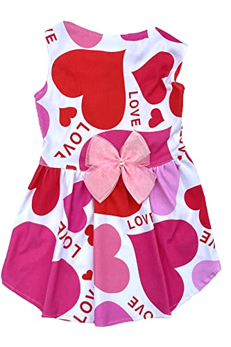 Valentinstagskleid mit Herzmotiv, für kleine Hunde und Mädchen, Größe S, 30,5 cm Rücken Valentinstagskleid mit Herzmotiv, für kleine Hunde und Mädchen, Größe S, 30,5 cm Rücken von Lanyarco