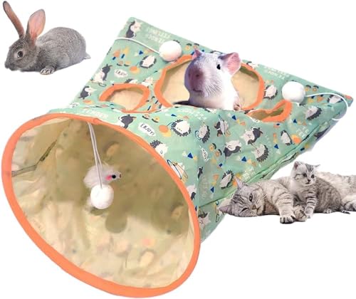 Katzentunnel-Taschenspielzeug, Katzenröhren for Hauskatzen, zusammenklappbar, interaktives Kätzchen-Spielspielzeug, Katzenbohrer-Schlafsack mit Mausspielzeug (Color : #A1) von LaoSShu