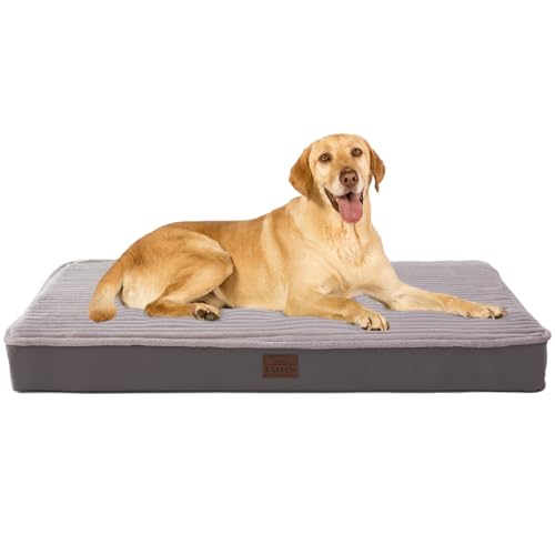 Orthopädische Hundebetten für XL, große, mittelgroße und kleine Hunde – weicher Plüsch, waschbar mit Eierbox-Schaumstoff, wasserdicht, mit abnehmbarem Bezug und rutschfester Unterseite, bequem, Orthopädische Hundebetten für XL, große, mittelgroße und kleine Hunde – weicher Plüsch, waschbar mit Eierbox-Schaumstoff, wasserdicht, mit abnehmbarem Bezug und rutschfester Unterseite, bequem, von Laojin Balhen