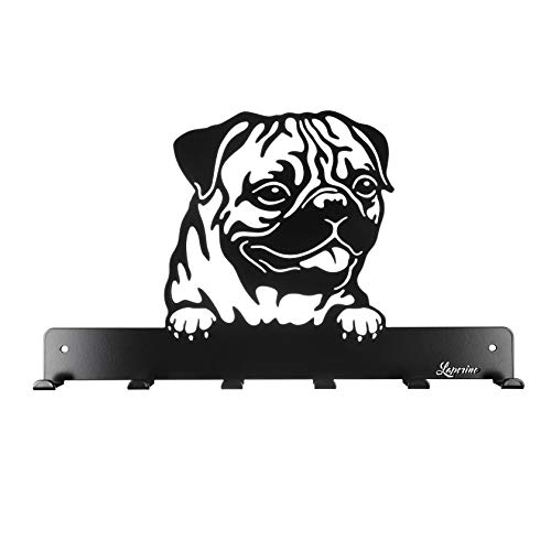Laperino Schicke und praktische Hundegarderobe * Mops * im Hundedesign XL 450mm Breit-Leinenhalter von Laperino