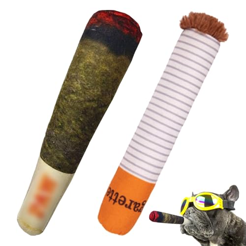 Laralily Hundespielzeug Zigarette 2 Stück, Zigarette Hundespielzeug Zwei Stile Hundespielzeug Zigarette, Plüsch Quietschendes Hundespielzeug Geeignet für Kleine Hunde Mittlere Hunde Große Hunde von Laralily