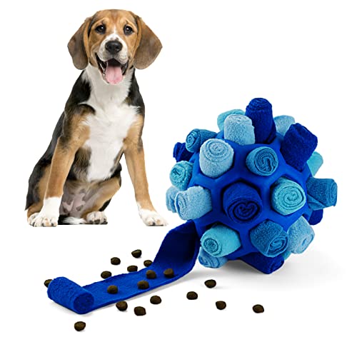 Larimuer Schnüffelball für Hunde, Schnüffelteppich Schnüffelspielzeug Interaktive Hundespielzeug tragbarer Haustier Snuffle Ball Toy für Kleine Mittelgroße Hunde Haustier (Blau) von Larimuer
