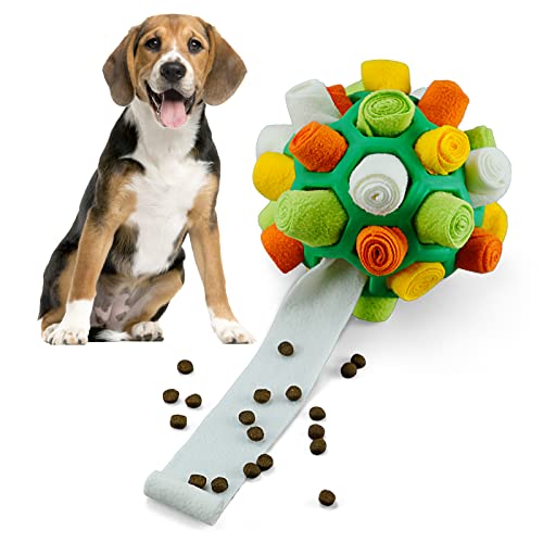 Larimuer Schnüffelball für Hunde, Schnüffelteppich Schnüffelspielzeug Interaktive Hundespielzeug tragbarer Haustier Snuffle Ball Toy für Kleine Mittelgroße Hunde Haustier (Grün und Orange) von Larimuer
