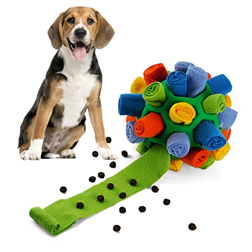 Larimuer Schnüffelball für Hunde, Schnüffelteppich Schnüffelspielzeug Interaktive Hundespielzeug tragbarer Haustier Snuffle Ball Toy für Kleine Mittelgroße Hunde Haustier (Grün und Regenbogen) von Larimuer