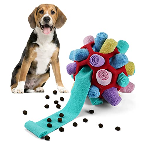 Larimuer Schnüffelball für Hunde, Schnüffelteppich Schnüffelspielzeug Interaktive Hundespielzeug tragbarer Haustier Snuffle Ball Toy für Kleine Mittelgroße Hunde Haustier (Rosa und Macaron) von Larimuer