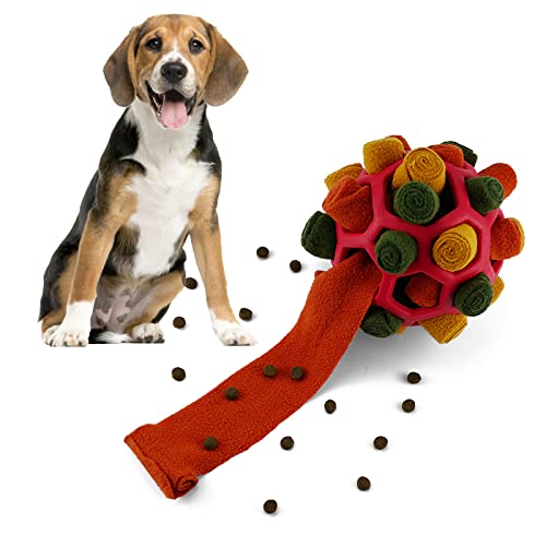Larimuer Schnüffelball für Hunde, Schnüffelteppich Schnüffelspielzeug Interaktive Hundespielzeug tragbarer Haustier Snuffle Ball Toy für Kleine Mittelgroße Hunde Haustier (Rot und Schwarz) von Larimuer