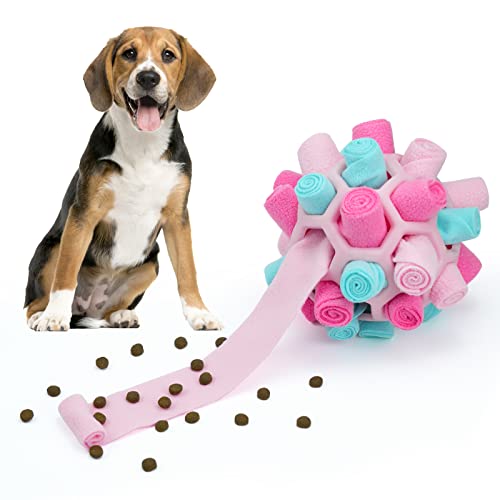 Larimuer Schnüffelball für Hunde, Schnüffelteppich Schnüffelspielzeug Interaktive Hundespielzeug tragbarer Haustier Snuffle Ball Toy für Kleine Mittelgroße Hunde Haustier (Sommer Rosa) von Larimuer