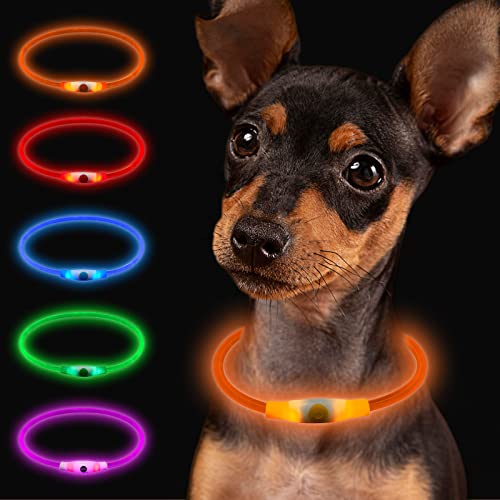 Larkumio Leuchthalsband Hund Aufladbar LED Hundehalsband Leuchtend, Halsband Hund mit Einstellbarer Länge für Kleine Große Hunde Katze, Welpenhalsband Dog Collar Wasserdicht mit 3 Leuchtmodi, Orange Larkumio Leuchthalsband Hund Aufladbar LED Hundehalsband Leuchtend, Halsband Hund mit Einstellbarer Länge für Kleine Große Hunde Katze, Welpenhalsband Dog Collar Wasserdicht mit 3 Leuchtmodi, Orange von Larkumio
