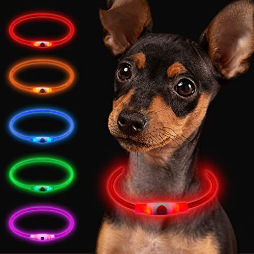 Larkumio Leuchthalsband Hund Aufladbar LED Hundehalsband Leuchtend, Halsband Hund mit Einstellbarer Länge für Kleine Große Hunde Katze, Welpenhalsband Dog Collar Wasserdicht mit 3 Leuchtmodi, Rot Larkumio Leuchthalsband Hund Aufladbar LED Hundehalsband Leuchtend, Halsband Hund mit Einstellbarer Länge für Kleine Große Hunde Katze, Welpenhalsband Dog Collar Wasserdicht mit 3 Leuchtmodi, Rot von Larkumio