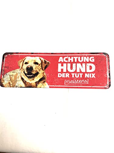 D&D Home, Warnschild Labrador, 40 x 13 x 0,3 cm, Rot, Schild, Rot, Hund von D&D Home