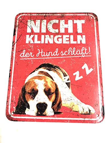 D&D Home, Beagle Warnschild, 25 x 20 x 0,3 cm, Rot, Warnschild von Laroy