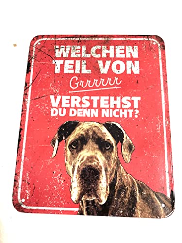 D&D Home, Warnschild Danish Dog, 25 x 20 x 0,3 cm, Rot, Warnschild von Laroy