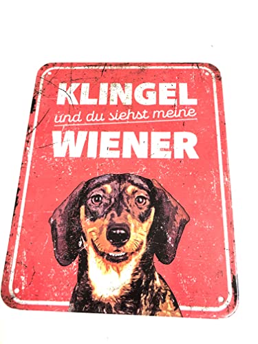 D&D Home, Dachshund Warnschild, 25 x 20 x 0,3 cm, Rot, Warnschild, Hund von Laroy