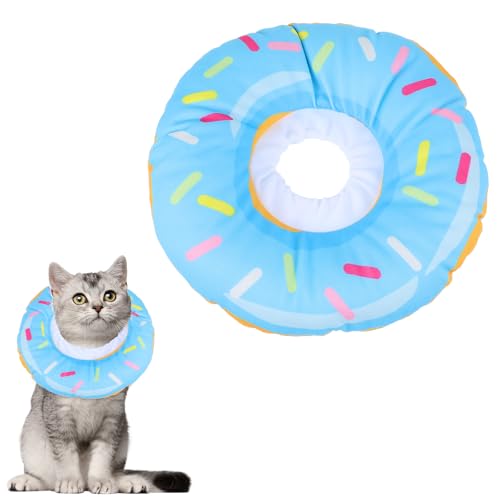 Katzen-Donut-Halsband, verstellbares, leichtes E-Halsband für Katzen, um das Lecken zu stoppen, wiederverwendbar, bequem, für Katzen, Kätzchen nach Operationen Katzen-Donut-Halsband, verstellbares, leichtes E-Halsband für Katzen, um das Lecken zu stoppen, wiederverwendbar, bequem, für Katzen, Kätzchen nach Operationen von Larrel
