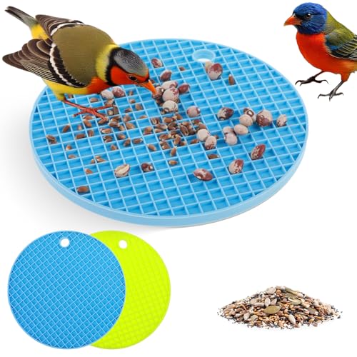 Vogelfutter-Spielzeug, Futtermatte, Futterspielzeug für Vögel, kleines afrikanisches graues Papageienspielzeug zur Erhöhung der Fütterungszeit, Silikon, langsame Fütterungsmatte für Sittiche Vogelfutter-Spielzeug, Futtermatte, Futterspielzeug für Vögel, kleines afrikanisches graues Papageienspielzeug zur Erhöhung der Fütterungszeit, Silikon, langsame Fütterungsmatte für Sittiche von Larrel