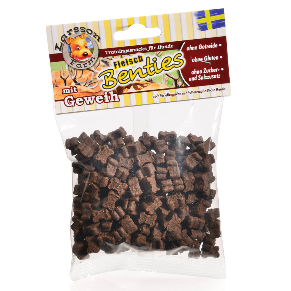 Larsson Farm Fleisch Benties - Sparpaket: 3 x 150 g mit Geweih von Larsson Farm