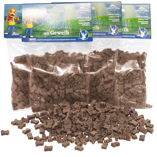 Larsson | Hunde Leckerlis Getreide- und Glutenfrei, 4er Set Geweih Benties, Leckerli Hund, Hundesnacks für große und kleine Hunde, 4x150g Leckerlibeutel von Larsson