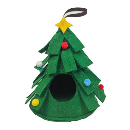 Laspi Hamster-Maus-Versteck Festliches Haus Weihnachtsbaum Modell Hamsternest Lebensräume Dekorationen Versteck Warm von Laspi