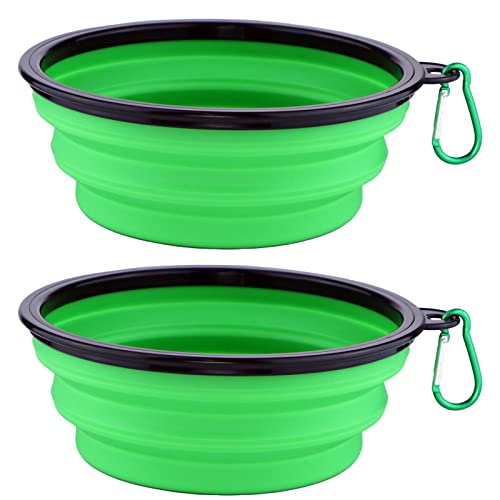 Faltbare Hundenäpfe für Reisen, 1000 ml – Wassernapf für Hunde, Silikon, faltbar, erweiterbar, für Welpen, Hunde, Katzen, Haustiere, mit Karabiner, Grün, 2 Stück Faltbare Hundenäpfe für Reisen, 1000 ml – Wassernapf für Hunde, Silikon, faltbar, erweiterbar, für Welpen, Hunde, Katzen, Haustiere, mit Karabiner, Grün, 2 Stück von Laurel & Mason