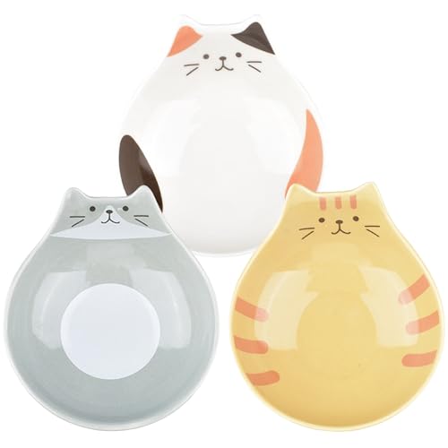Laurel & Mason Keramik-Katzennäpfe, 3er-Set, dekoratives Leckerli-Geschirr-Set für Partys, kleine Heimdekor-Näpfe, Haustiernäpfe 14 cm von Laurel & Mason