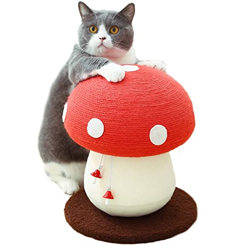 Kratzpilz-Spielzeug für Katzen – Indoor-Kratzbaum mit hängendem Spielzeug, Teppichbrett-Basis, natürliche Sisal-Oberfläche, 33 x 29 cm von Laurel & Mason