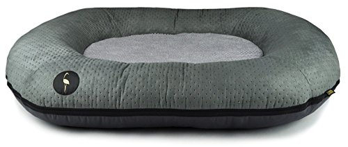 Lauren Design Bett für Hunde-Rico 100 cm x 80 cm getuftet grau + grau von Lauren Design