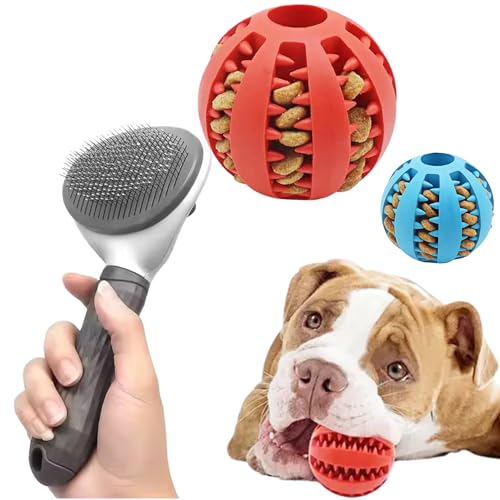 Lavarion 2 Leckerli-Ballspielzeuge für Hunde – funktioniert mit Hundeleckerlis – mit Hundepflegebürste mit automatischer Haarentfernungs-Taste – Langeweile Buster Bundle für Welpen und Hunde Lavarion 2 Leckerli-Ballspielzeuge für Hunde – funktioniert mit Hundeleckerlis – mit Hundepflegebürste mit automatischer Haarentfernungs-Taste – Langeweile Buster Bundle für Welpen und Hunde von Lavarion