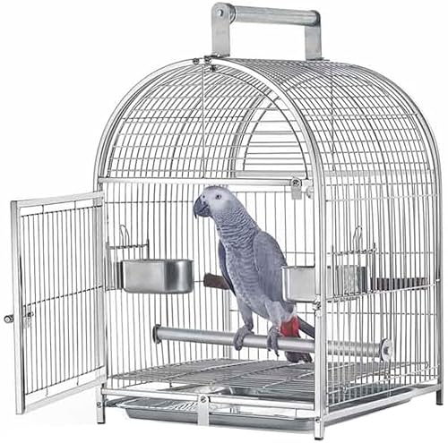 Vogelkäfig Reise-Papageienkäfig, Geschenk für Vogelliebhaber Käfige Großraumvogel Papageien gehen hinaus, um die Edelstahl-Vogelkäfige und Stifte zu beobachten von Lavendre