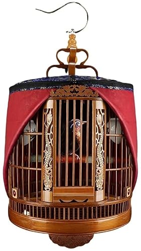 Vogelkäfig Reise Papageienkäfig, Geschenk für Vogelliebhaber Käfige Vogelkäfig Haustier Papagei Kanarienkäfig Bambus Papagei Vogelkäfig (OneColor 33*47cm) von Lavendre