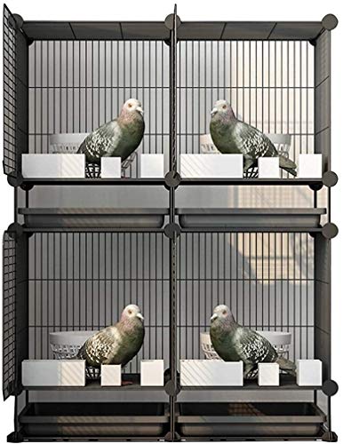 Vogelkäfig Reise Papageienkäfig, Geschenk für Vogelliebhaber Papageienkäfige für große Vögel, große Taubenkäfige für den Hausgebrauch (Schwarz 75*35*96CM) von Lavendre