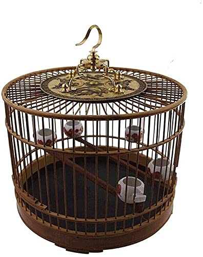 Vogelkäfig Reise Papageienkäfig, Geschenk für Vogelliebhaber Vogelhäuschen Innen- und Außenvogelkäfig Bambus Luxus-Vogelvilla im chinesischen Stil Retro-Design von Lavendre