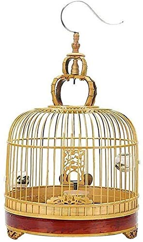 Vogelkäfig Reise Papageienkäfig, Geschenk für Vogelliebhaber Vogelhäuschen Runder Vogelkäfig Edelstahlhaken Outdoor Bird Villa Retro Design im chinesischen Stil von Lavendre