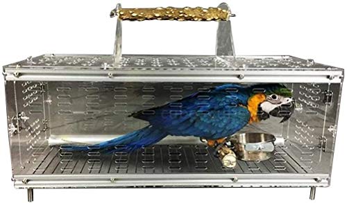 Vogelkäfig Reise-Papageienkäfig, Geschenk für Vogelliebhaber Vogelkäfige im Freien, Papageienkäfige für draußen, Reise-Ara-Käfig (Silber 80 cm) von Lavendre