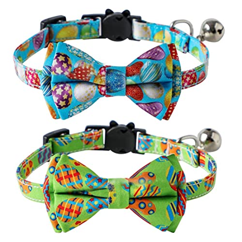 2pcs Osterkatze Breakaway -Kragen mit Abnehmbarer Fliegeknü und Glocken verstellbare Osterhund -Sicherheit Tierhalter für Kätzchenkatzen, Osterkatze Kragen 2pcs Osterkatze Breakaway -Kragen mit Abnehmbarer Fliegeknü und Glocken verstellbare Osterhund -Sicherheit Tierhalter für Kätzchenkatzen, Osterkatze Kragen von Lawnrden