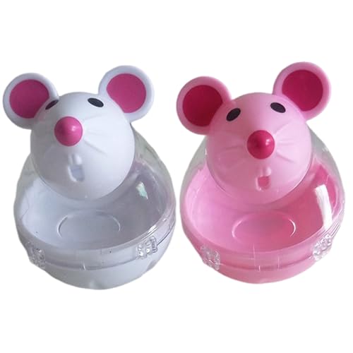 Cat Treat -Spender Spielzeug 2pcs Mausform Tumbler Interaktives Katzenspielzeug niedliche Mini -Katze -Behandlungshalter Lebensmittelspeicher Spender Fun Tumbler Spielzeug für Innenkatze und Kätzchen von Lawnrden