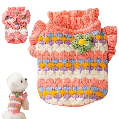 Hundekleidung Hunde Pullover, Hundepullover für kleine Hunde, Winter warme Polyester Welpen Pullover mit süßer Blume, Chihuahua -Kleidung für Mini Neugeborene Extra Hundekleidung Hunde Pullover, Hundepullover für kleine Hunde, Winter warme Polyester Welpen Pullover mit süßer Blume, Chihuahua -Kleidung für Mini Neugeborene Extra von Lawnrden