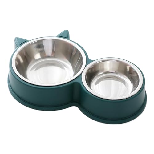 Hundeschalen, Doppelhundwasser- und Nahrungsschalen, Haustier-Feeder-Schalen aus Edelstahl, grüne Einteilige Doppelschüssel mit Nicht rutschem Fußpolster für Katzen und Hunde Hundeschalen, Doppelhundwasser- und Nahrungsschalen, Haustier-Feeder-Schalen aus Edelstahl, grüne Einteilige Doppelschüssel mit Nicht rutschem Fußpolster für Katzen und Hunde von Lawnrden