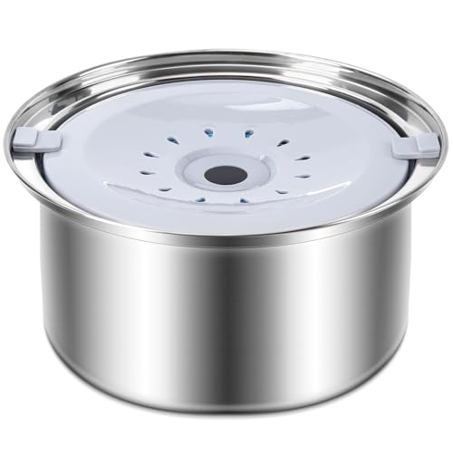 Keine Verschüttungswasserschale für Hunde, langsame Wasserschale für Hunde 4L Kein verschütteter Edelstahlhund mit Filter 10x10x5 Abnehmbarer Waschbar für Haushalt, Tiergeschäft von Lawnrden