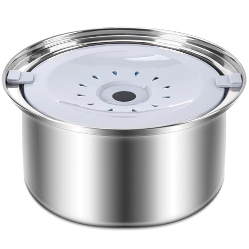 Langsame Wasserschale für Hunde 4L Keine verschütteten Edelstahlhundwasserschale mit Filter abnehmbar waschbar für Haushalt, Tiergeschäft, Brunnen, Brunnen von Lawnrden