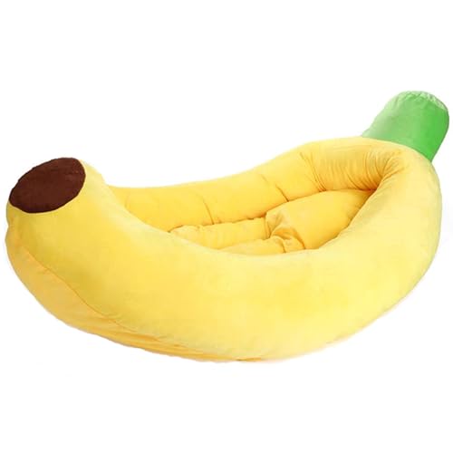 Lawnrden Banana Katze Bett atmungsaktiven thermischen Bananenhundbett weiche Baumwolle gefülltes süßes Katzenbett mit abnehmbar Lawnrden Banana Katze Bett atmungsaktiven thermischen Bananenhundbett weiche Baumwolle gefülltes süßes Katzenbett mit abnehmbar von Lawnrden