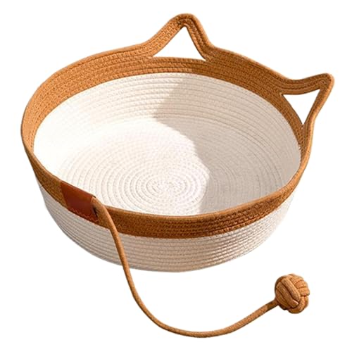 Lawnrden Handgewebtes Katzenbett mit Spielzeugschwanz, handgewebt Lawnrden Handgewebtes Katzenbett mit Spielzeugschwanz, handgewebt von Lawnrden