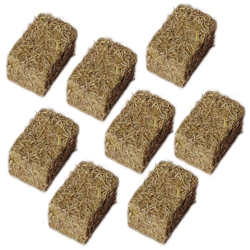 Lawnrden Heu, Miniatur -Heuballen 8pcs Simulation Holz DIY Dekoration für Handwerk Faux Mini Ballen für Dollhouse Toy Farm, Rechteck Lawnrden Heu, Miniatur -Heuballen 8pcs Simulation Holz DIY Dekoration für Handwerk Faux Mini Ballen für Dollhouse Toy Farm, Rechteck von Lawnrden