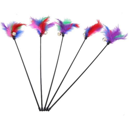 Lawnrden Interaktive Katzen Regenbogen -Zauberstab Spielzeug, Katzenteaser mit Bell 5pcs 24 -Zoll -Plastikstab Spielzeug mit farbenfrohen Feder interaktives und unterhaltsames für Innenkätzchen Lawnrden Interaktive Katzen Regenbogen -Zauberstab Spielzeug, Katzenteaser mit Bell 5pcs 24 -Zoll -Plastikstab Spielzeug mit farbenfrohen Feder interaktives und unterhaltsames für Innenkätzchen von Lawnrden