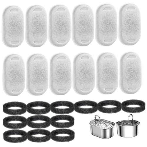Lawnrden Katzenbrunnenfilter, 12 eingestellte Katzenwasserbrunnenfilter & Schwämme, sichere und praktische Ersatz für Haustiere und Spong, reinigen reinigen greife von Lawnrden