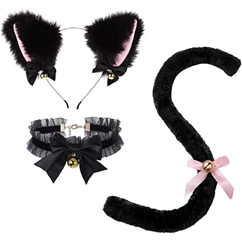 Lawnrden Kitty Cat Halloween Kostümzubehör mit Katzenohren Stirnband, Fliege, Schwanz für Halloween -Kleid Lawnrden Kitty Cat Halloween Kostümzubehör mit Katzenohren Stirnband, Fliege, Schwanz für Halloween -Kleid von Lawnrden