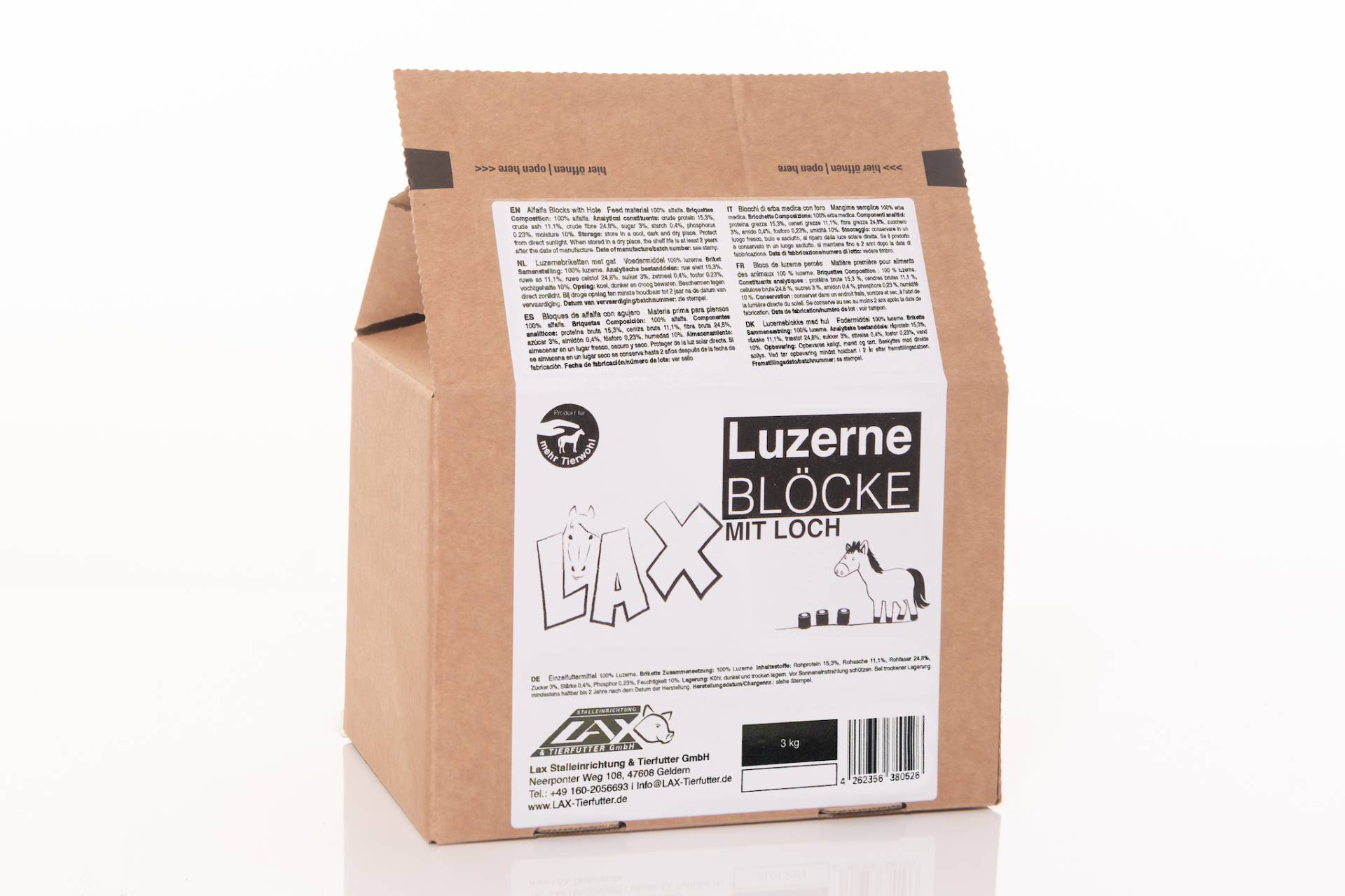 Lax Luzerne Blöcke mit Loch - 3kg Pack Lax Luzerne Blöcke mit Loch - 3kg Pack von Lax